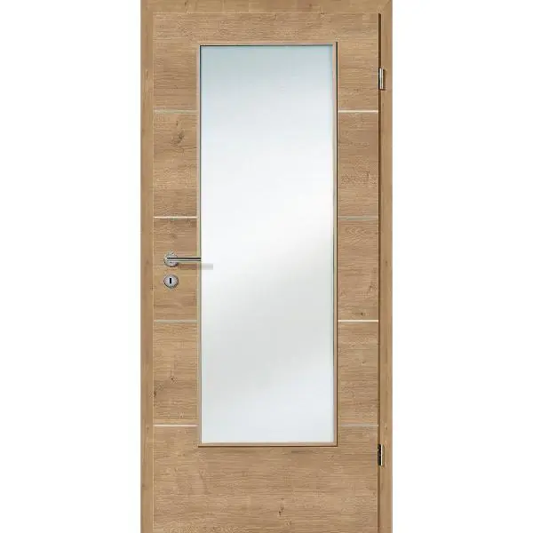 Zniżka SOLIDO Smart Innentüre CPL Asteiche quer 4 Lisenen GL Rechts TBA900/2030 mm