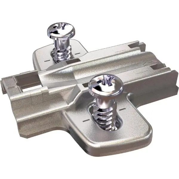 Wysoka jakość HETTICH Kreuzmontageplatte mit Langloch, Systemschraube, Distanz 5 mm