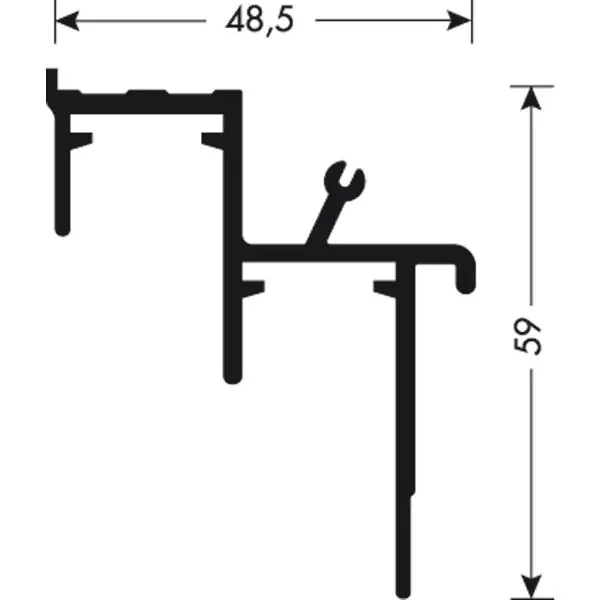 CINETTO PS06/PS11/PS48 Doppelführungsschiene 3050 mm, Aluminium eloxiert Do wyczerpania zapasów
