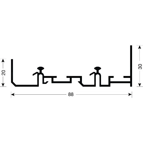 CINETTO PS48 Doppellaufschiene auf Maß, Aluminium natur eloxiert Bestseller