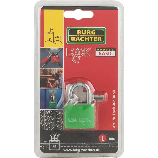 Bezpieczna płatność BURG-WÄCHTER Vorhangschloss Look 402 verschiedensperrend, 40 mm SB