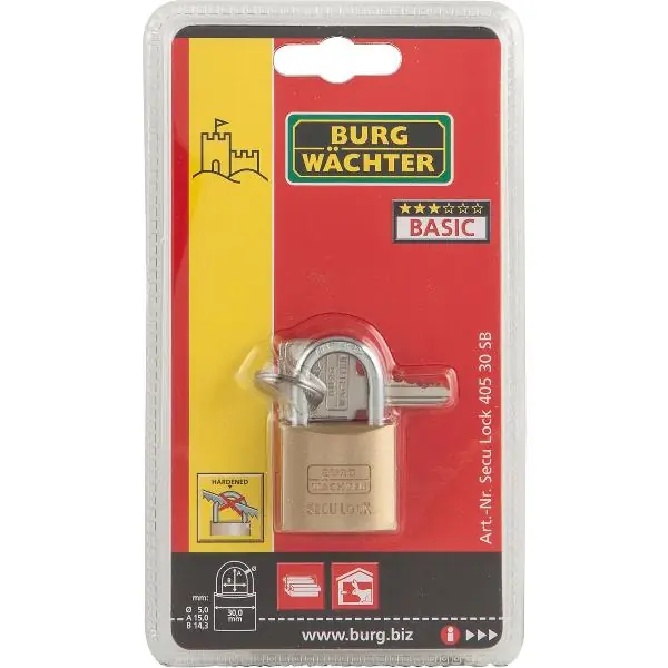 Darmowa dostawa BURG-WÄCHTER Vorhangschloss 405, gleischsperrend, Sperre KA1, Breite 30 mm SB