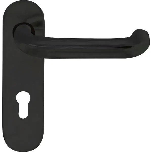 BKS Drückerlochteil B 72110 mit Kurzschild PZ 72 mm, für außen rund, schwarz Obniżka ceny