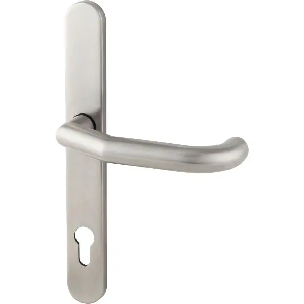 Bestseller BKS Drückerlochteil gekröpft, mit Langschild PZ 92 mm, für außen,Edelstahl