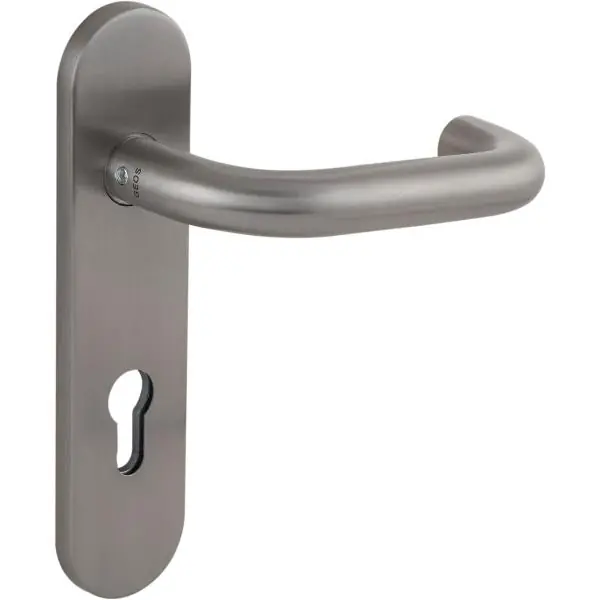 Taniej Drückerlochteil 1754 mit Kurzschild außen PZ 88 mm, rund, Edelstahl satiniert