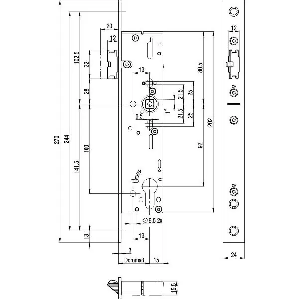 Szybka dostawa BKS Fluchttürschloss 1910 1-flg. selbstverriegelnd, eckig,DM 40,Edelstahl