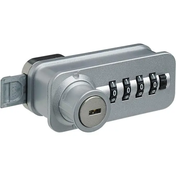 Bestseller HETTICH Zahlenschloss mit Schnäpper - Fixcode, rechts, Stahl/KS verchromt matt