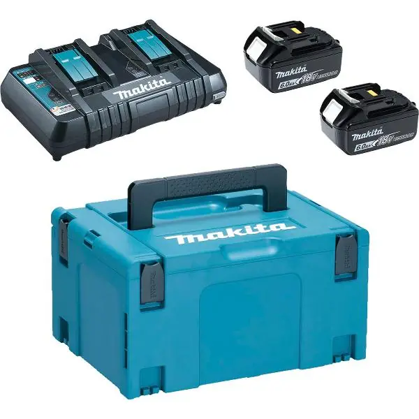 Zamów teraz MAKITA Akku-Powerkit 18 Volt / 2 Stück 6,0 Ah Akkus und Ladegerät DC18RD