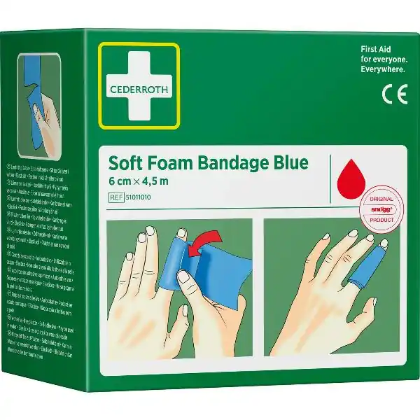 Najlepsza cena CEDERROTH Soft Foam Bandage Rolle Farbe blau Länge 450 cm Breite 6 cm