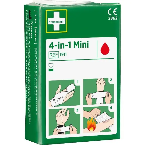 Kup teraz CEDERROTH Universalverband mini 4-in-1 Blutstiller 1Kompresse+1Binde