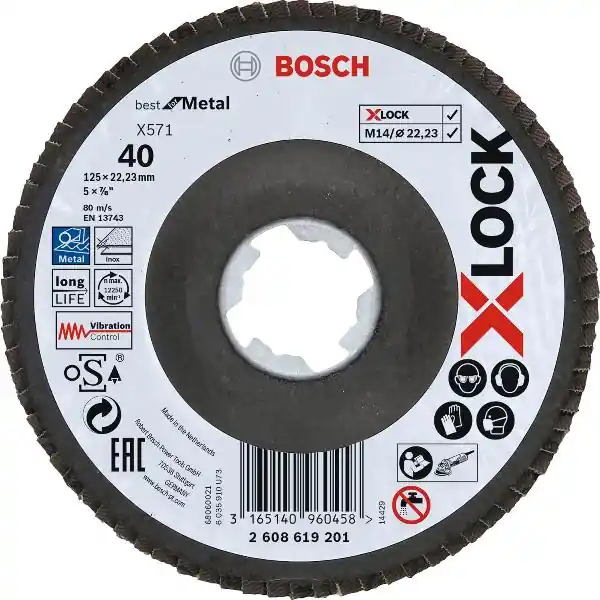 Ekspresowa dostawa BOSCH Schleiflamellenteller Best for Metal X-LOCK gekröpft Ø 125 mm Korn 120