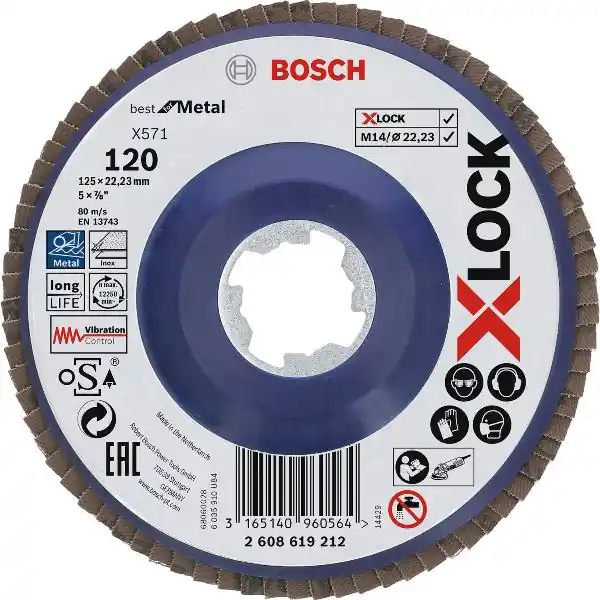 BOSCH Schleiflamellenteller Best for Metal X-LOCK gerade Ø 125 mm Korn 60 Szybka wysyłka