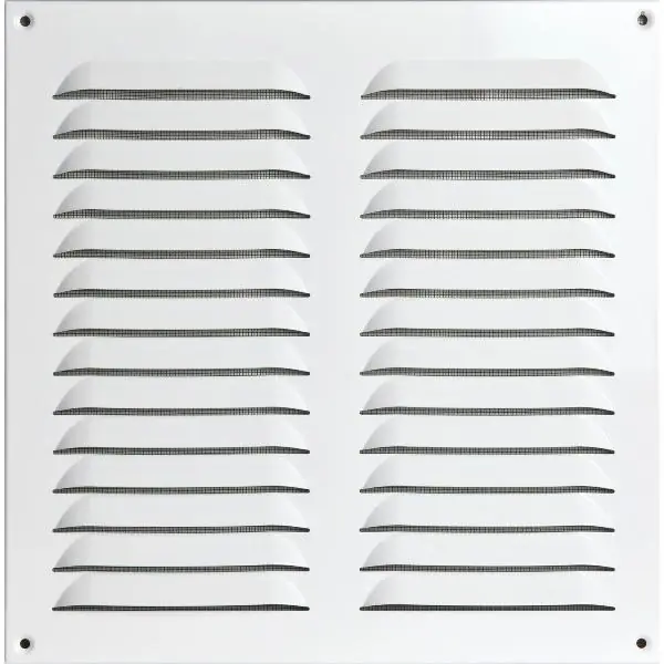 Zniżka UPMANN Wetterschutzgitter aufschraubbar eckig 320x320 mm mit Mittelsteg weiß