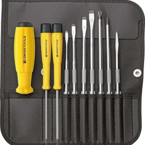 Szybka dostawa Zest.z wkrętakiem ESD z wymiennymi trzpieniami 10-częśc. w zwijanym etuiPB Swiss Tools