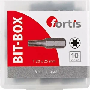 Tani Zestaw bitow DIN3126C6,3 10xT20x25mm FORTIS