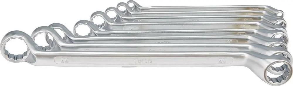 Zestaw kluczy plaskich 2-stronnych DIN838 8-czesc. 6-22mm FORTIS Darmowy zwrot