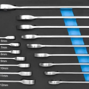 Wyjątkowa oferta Zestaw kluczy płasko-oczko z grzechotką 6-21mm 16szt HT7G146 wkład piankowy