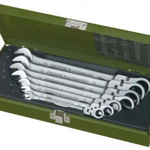 Zestaw kluczy płasko-oczkowych 8 -19 mm PROXXON MicroSpeeder - z przegubem [7 części w walizce] Obniżka ceny