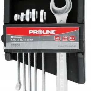 Zestaw kluczy płasko-oczkowych 8-17mm 6cz. PROLINE 35306 Wysoka jakość