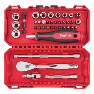 Tylko do końca tygodnia ZESTAW NASADEK 1/4 GRZECHOTKA I BITY MILWAUKEE 38ELEMENTÓW