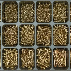 Zestaw nr 2 E-NORM, wkrety do plyt wior., z lbem wpuszcz., ocynk., zolte, PZD Super okazja