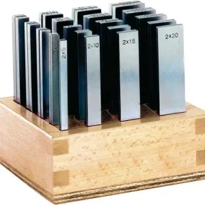 Zestaw podkładek równoległych SP, dł. 100mm,w drewnianym stojaku Premium