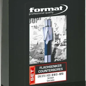 Zestaw pogłębiaczy płaskich do otworów pod gwint DIN373 M3-M10 FORMAT Wyprzedaż