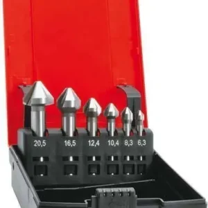 Zestaw pogłębiaczy stożkowych HSS 75°, chwytcylindryczny 6,3-20,5mm FORMAT Łatwy zwrot