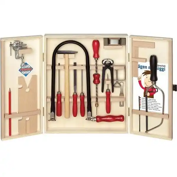 Zestaw Prawdziwych Narzędzi do Obróbki Drewna dla Dzieci 19el Szybka dostawa