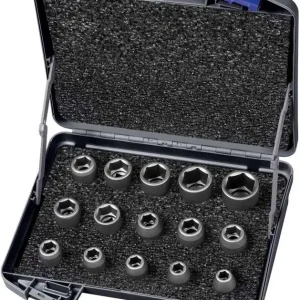 Łatwy zwrot Zestaw udarowych końcówekwymiennych klucza nasadowego 1/2" 15-częściowy ASW