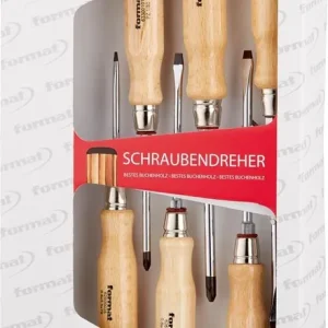 Zestaw wkrętaków z rękojeścią drewnianą, PH 6-częściowy FORMAT Premium