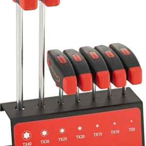 Zestaw wkrętaków z rękojeścią poprzeczną 7-cz. T9-T40 w stojaku FORMAT Wyprzedaż
