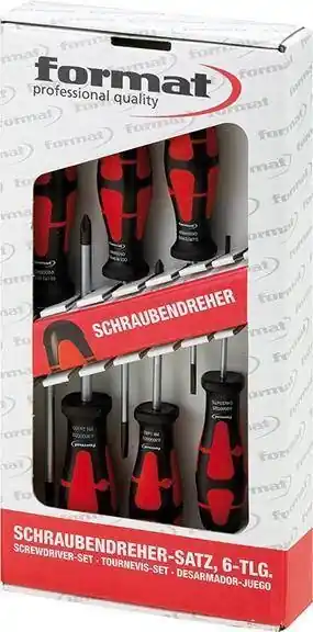 Zestaw wkrętaków z trzpieniem okrągłym, płasko-krzyżowych PH, 6-częściowy Ograniczona ilość