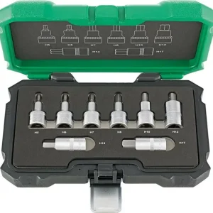 Zestaw wkretakowych kluczy nasadowych 1/2" 8-czesc. 5-17mm do srub z gniazd.6-kat.FORTIS Wybór klientów