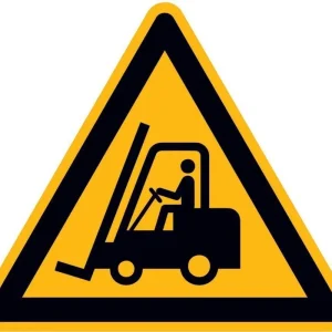 Znak ostrzeg.,alum., wytlacz., Ostrzez. p. wozkami transport.,dl. boku 315mm Popularny