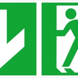 Znak ratunk. 300x150mm, alum., "Wyjscie awaryjne" Łatwy zwrot