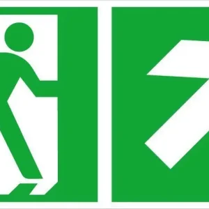 Znak ratunkowy Droga ewa k. z prawej,strzalka w g ore, 30x15cm,alum.,fotoluminescenc. Wybór klientów