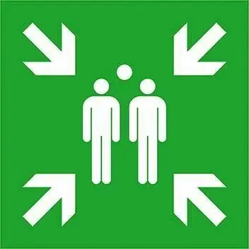 Znak ratunkowy, folia, Miejsce zbiorki do ewak. 400x400 Ekspresowa dostawa