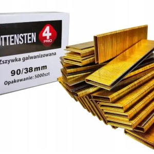Zszywki stolarskie galwanizowane do zszywacza taker typ 90 38mm - 6400sztuk Dostępne od ręki