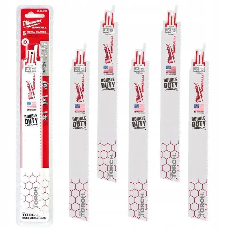 5x Brzeszczot THE TORCH duże obciążenia do metalu, stali, INOX 230 mm, 14 TPI Bi-metal Co 8% Milwaukee 48005787 Tylko do końca tygodnia