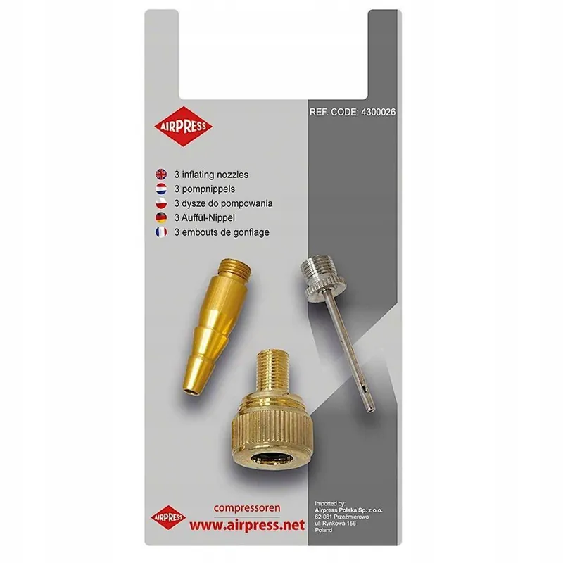 AIRPRESS ZESTAW KOŃCÓWEK DO POMPOWANIA 3 SZT. Oferta limitowana