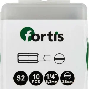Bit 1/4" DIN3126 C6,3 6,5x1,2x25mm 10szt.FORTIS Popularny