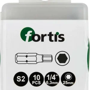 Bit 1/4" DIN3126 C6,3 Hex10x25mm 10szt.FORTIS Bezpieczna płatność