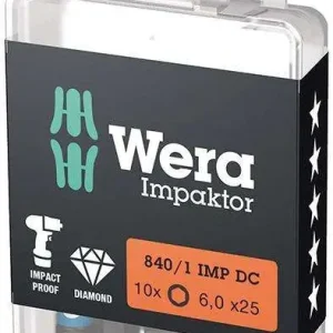 Bit Impaktor 1/4" DIN 3126 C6,3 do śrub z gniazdem 6-kąt. 6x25mm 10szt./opak. Wera Hit sprzedaży