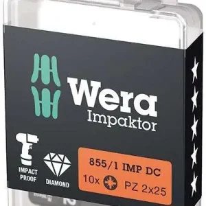 Bit Impaktor 1/4" DIN 3126 C6,3 PZ2x25mm 10szt./opak. Wera Zamów dziś
