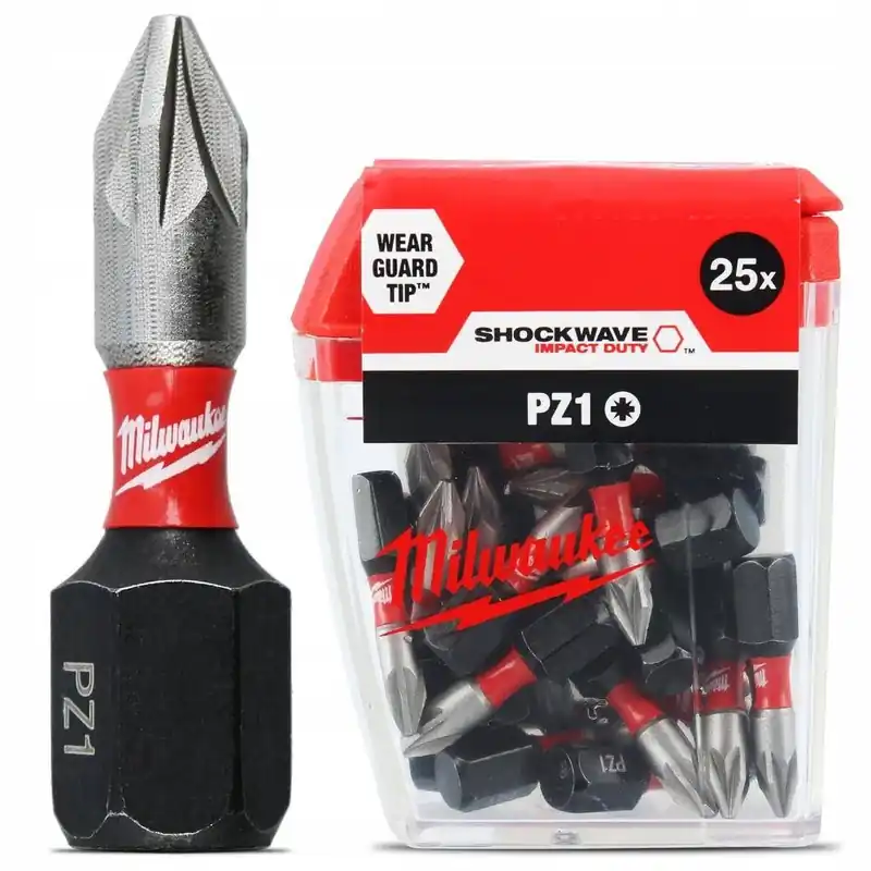 Bity udarowe Milwaukee Shockwave 4932430861 PZ1 25 mm 25 szt. Bezpieczne zakupy