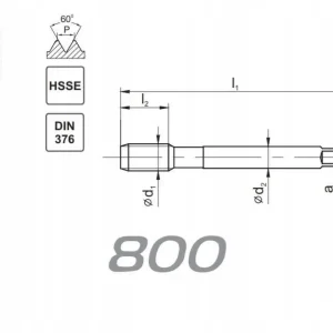 Zniżka Gwintownik maszynowy 7/8-9 DIN-376 HSSE 800 B/4-5P