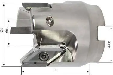 Wysoka jakość Głowica frez.nasadzana 90° do alum.,3-ostrz.,z chłodz.wewn., D63mm do VCGT