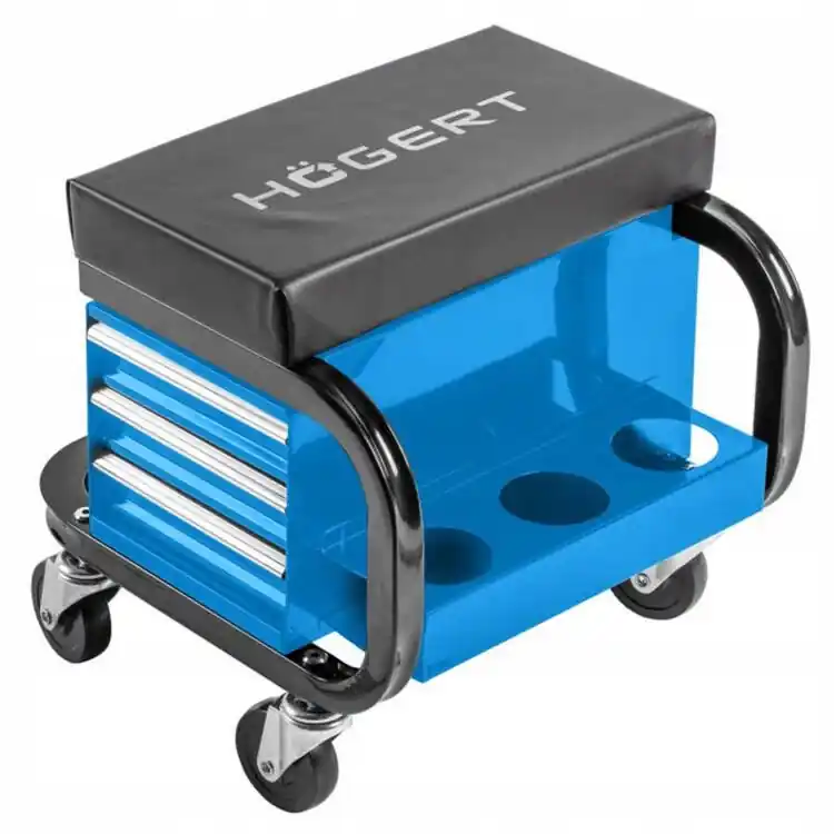 HOGERT SIEDZISKO STOŁEK KRZESŁO WARSZTATOWE Z 3 SZUFLADAMI DO WARSZTATU Premium