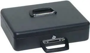 Cena promocyjna Kasetka na pieniadze, czarna, wkladka na monety euro.,370x290x110